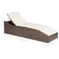 Chaise longue avec coussin Résine tressée Marron