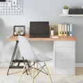 Dessus de table marron clair bois chêne massif traité