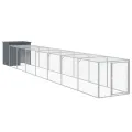Poulailler avec cour anthracite 110x813x110 cm acier galvanisé