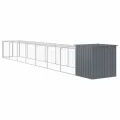 Poulailler avec cour anthracite 110x813x110 cm acier galvanisé