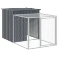 Poulailler avec cour anthracite 110x813x110 cm acier galvanisé