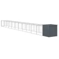 Poulailler avec cour anthracite 110x1221x110 cm acier galvanisé