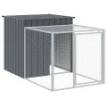 Poulailler avec cour anthracite 110x1221x110 cm acier galvanisé