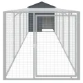 Poulailler avec cour anthracite 117x609x123 cm acier galvanisé