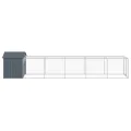 Poulailler avec cour anthracite 117x609x123 cm acier galvanisé