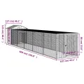 Poulailler avec cour anthracite 117x609x123 cm acier galvanisé