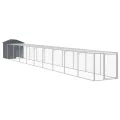 Poulailler avec cour anthracite 117x1017x123 cm acier galvanisé