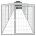 Poulailler avec cour anthracite 117x1017x123 cm acier galvanisé
