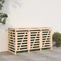 Abri pour poubelle triple sur roulettes bois massif de pin