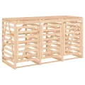 Abri pour poubelle triple sur roulettes bois massif de pin