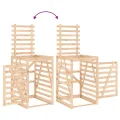 Abri pour poubelle triple sur roulettes bois massif de pin