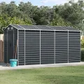 Abri de jardin anthracite 191x385x198 cm acier galvanisé