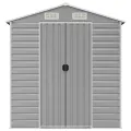 Abri de jardin gris clair 191x725x198 cm acier galvanisé