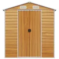 Abri de jardin marron clair 191x130x198 cm acier galvanisé