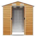 Abri de jardin marron clair 191x130x198 cm acier galvanisé