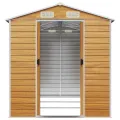 Abri de jardin marron clair 191x300x198 cm acier galvanisé