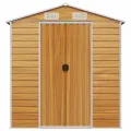 Abri de jardin marron clair 191x555x198 cm acier galvanisé