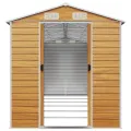 Abri de jardin marron clair 191x555x198 cm acier galvanisé