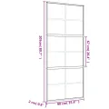 Porte coulissante doré 90x205 cm verre ESG dépoli et aluminium