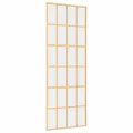 Porte coulissante doré 76x205 cm verre ESG clair et aluminium