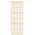 Porte coulissante doré 76x205 cm verre ESG clair et aluminium