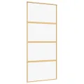 Porte coulissante doré 90x205 cm verre ESG clair et aluminium