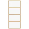 Porte coulissante doré 90x205 cm verre ESG clair et aluminium