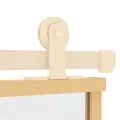 Porte coulissante doré 90x205 cm verre ESG clair et aluminium