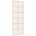 Porte coulissante doré 76x205 cm verre ESG clair et aluminium