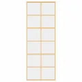 Porte coulissante doré 76x205 cm verre ESG clair et aluminium