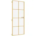 Porte intérieure mince doré 83x201,5 cm verre trempé aluminium