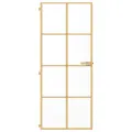 Porte intérieure mince doré 83x201,5 cm verre trempé aluminium
