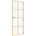 Porte intérieure mince doré 83x201,5 cm verre trempé aluminium
