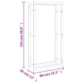 Portant de bois de chauffage 80x28x154 cm acier inoxydable