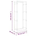 Portant de bois de chauffage 50x28x132 cm acier inoxydable