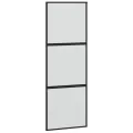 Porte coulissante noir 76x205 cm verre trempé aluminium