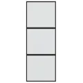 Porte coulissante noir 76x205 cm verre trempé aluminium