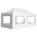 Tente de réception pliable avec parois Aluminium 6 x 3 m Blanc