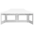 Tente de réception pliable avec parois Aluminium 6 x 3 m Blanc