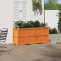 Jardinière cire marron 150x50x70 cm bois de pin massif