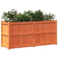 Jardinière cire marron 150x50x70 cm bois de pin massif
