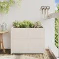 Jardinière blanc 90x50x70 cm bois de pin massif
