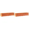 Jardinières 2 pcs cire marron bois de pin massif