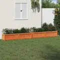 Jardinières 2 pcs cire marron bois de pin massif