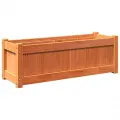 Jardinière cire marron 90x31x31 cm bois de pin massif