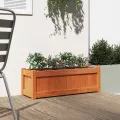 Jardinière cire marron 90x31x31 cm bois de pin massif