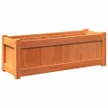 Jardinière cire marron 90x31x31 cm bois de pin massif
