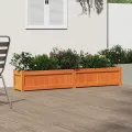 Jardinière cire marron 180x31x31 cm bois de pin massif