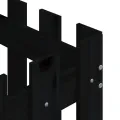Jardinière avec design de clôture noir 60x60x60 cm pin massif