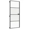 Porte intérieure mince noir 83x201,5 cm verre trempé aluminium
